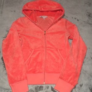 Juicy Couture Orange Velour Zip Up Jacket